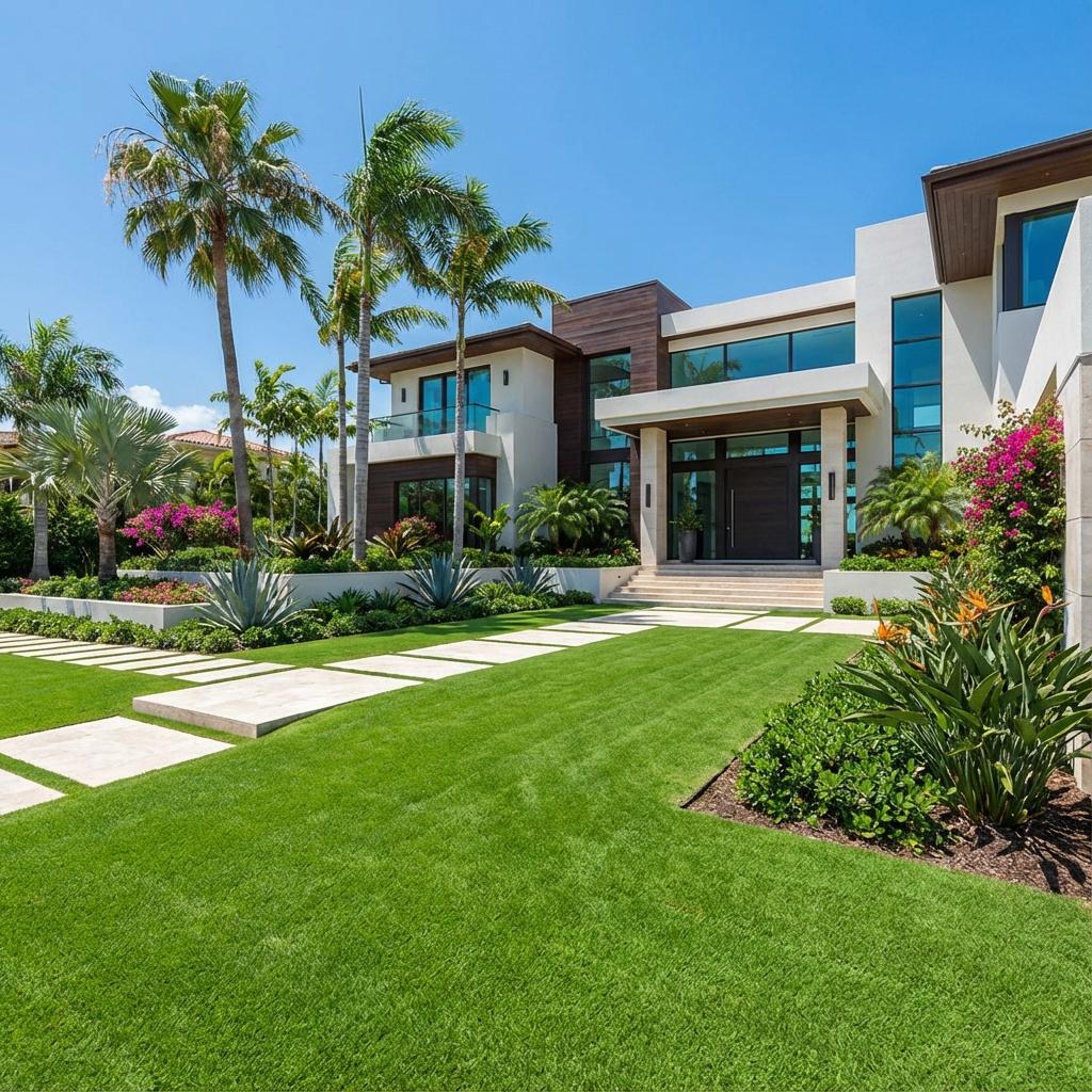 Luxury villa front yard