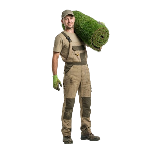 Farmer carrying natural grass